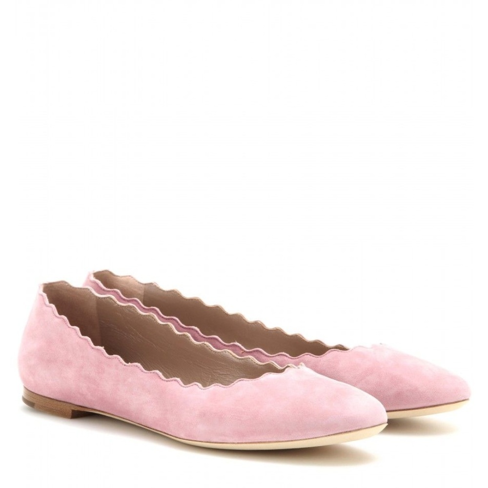 NWT Chloe Lauren Scalloped Pink Flats size 39 - Picture 1 of 7